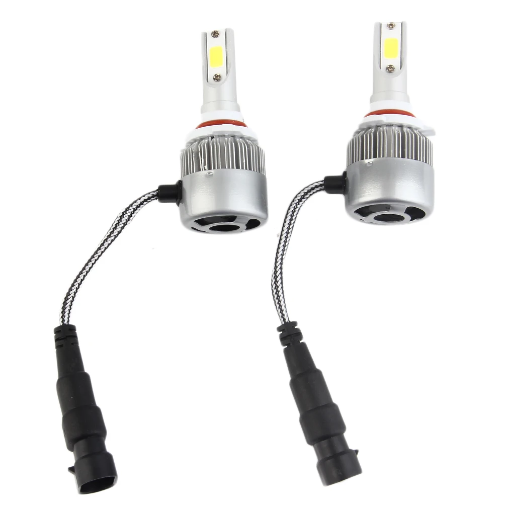 

1Pair C6 H10 9005 Car LED Headlamp Bulb Head lights Replace Xenon Headlights 4000LM 12-24V 80W 6000K White LED Light