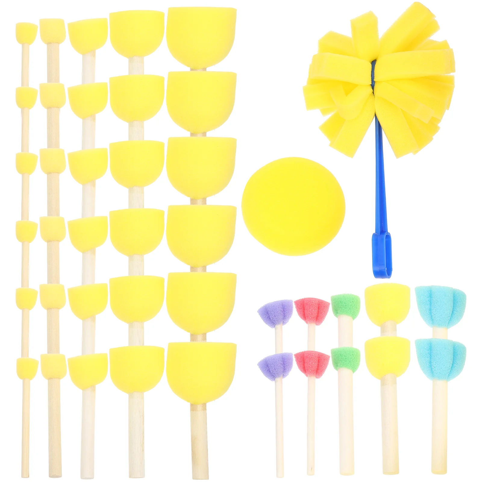 

42pcs Sponge Painting Brushes Sponge Painting Graffiti Tool Kids Painting Supplies
