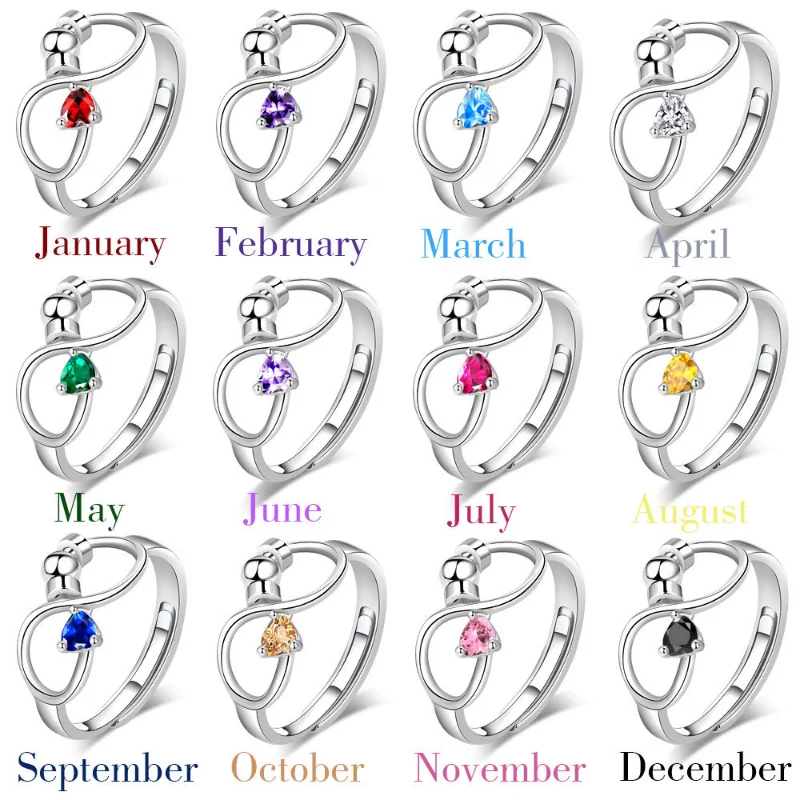

New Minimalist Inlaid Cubic Zircon 12 Constellation Zodiac Rotating Rings for Women Decompression Anti Anxiety Zircon Ring
