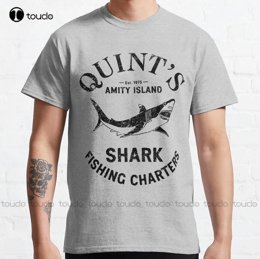

Quint's Amity Island Variant Classic T-Shirt mens cotton t shirts Custom aldult Teen unisex digital printing xs-5xl All seasons