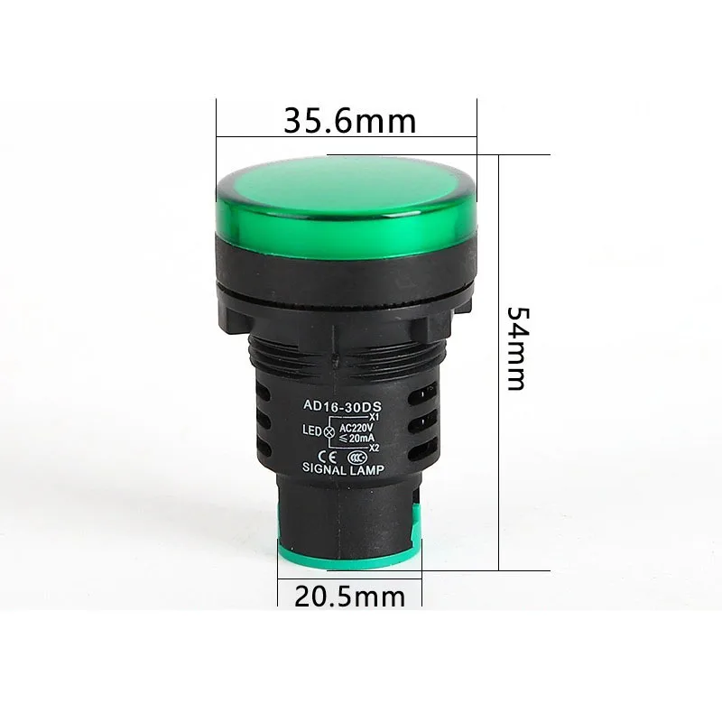 

5 шт. AD16-30D/S светодиодный индикатор питания контрольная сигнальная лампа AD16-30DS AC DC 12 В 24 В 110 В 220 В красный зеленый синий 30 мм маяк