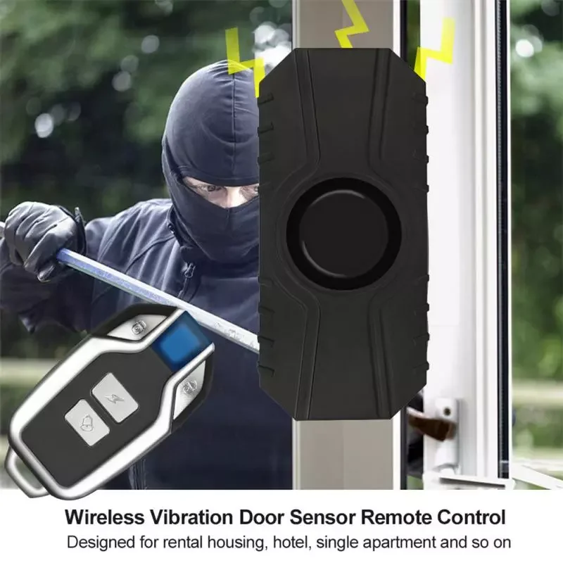 

Wireless Vibration Motion Sensor Bike Alarm Waterproof Motorcycle Anti-Theft Bicycle Alarm With Remote Control 150 DB Super Loud