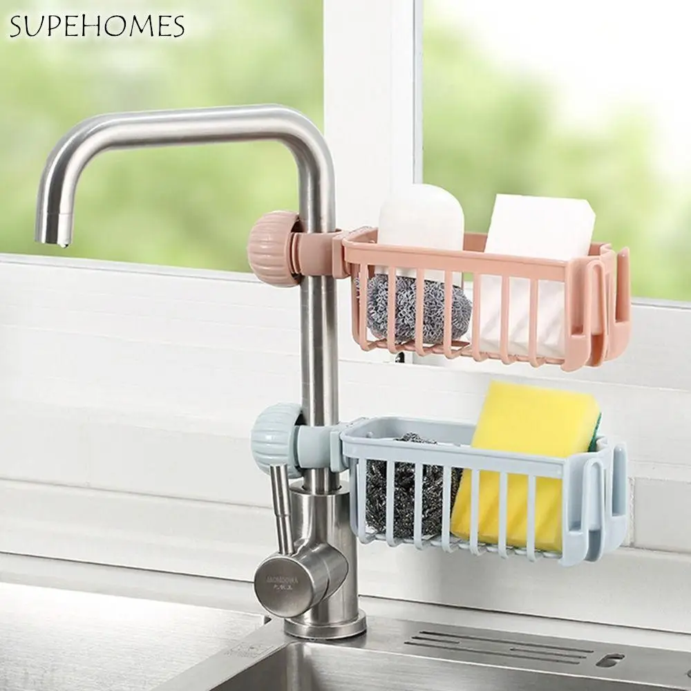 

1PCS Adjustable Faucet Drainer Kitchen Space Saving Sink Organizer Sponge Towel Soap Rack Kitchen Bathroom Accessories