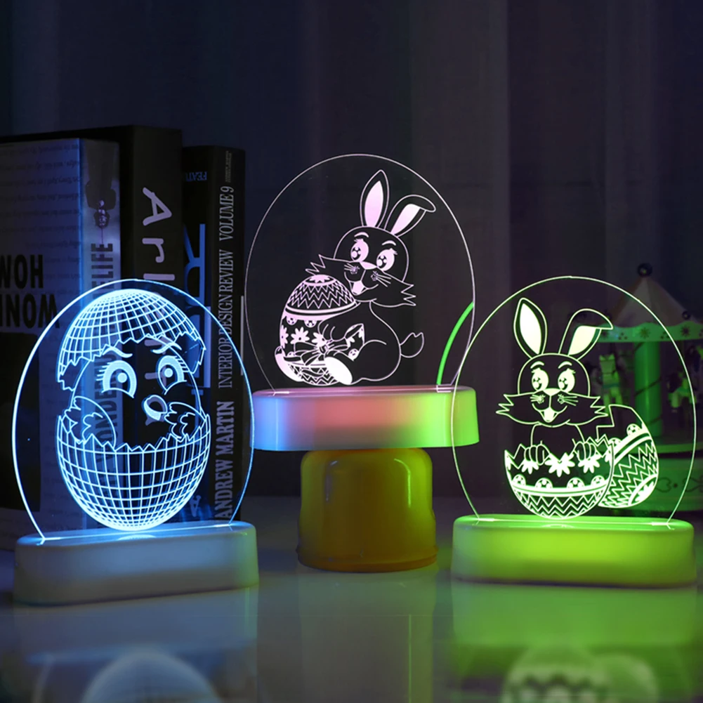 

Светодиодный ночник с 3D эффектом, портативный светильник ильник для сна для детей, Многофункциональная Ночная подставка, лампы с орнаменто...