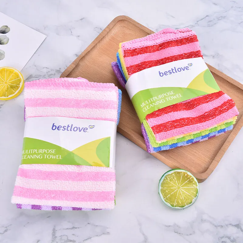 

5pcs Washing Dishes Rags Napkin Double Rag For Cleaning Cloth For Glass For Kitchen Towel Washing Cloth Wipes Cotton Towels