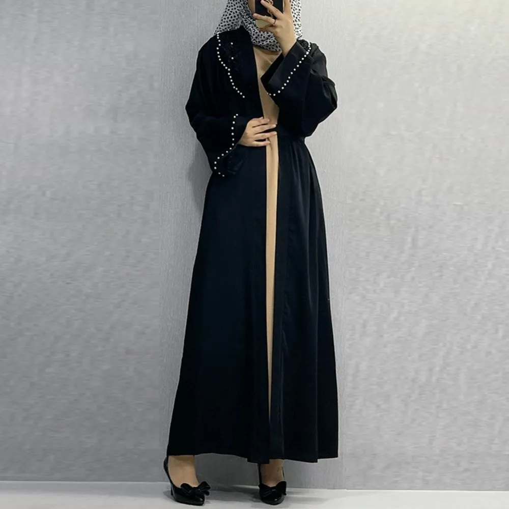 Цельный Рамадан ИД Мубарак открытая абайя кимоно женское мусульманское платье