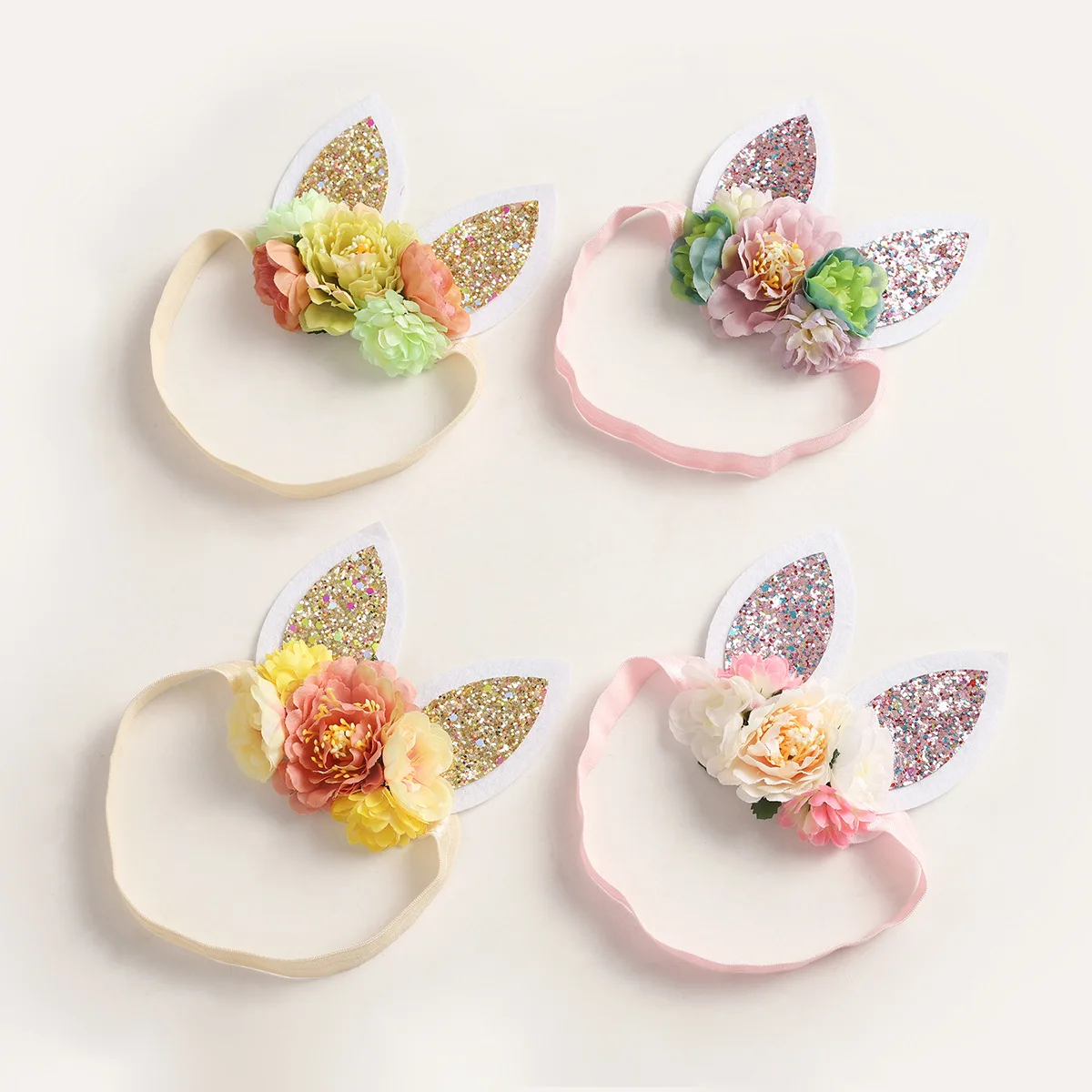 

2022 New Spring Summer Autumn Cat-Ear Elastic Rope Children Simulation Flower Head With Travel Photo Props Baby Headwear