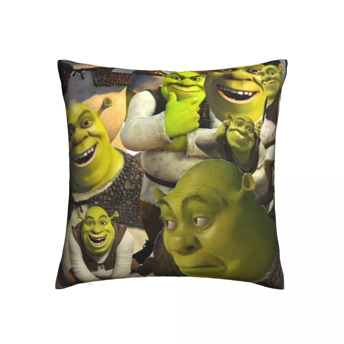 

Faces Throw Pillow Case Shrek Comedy Film Backpack Cojines Covers DIY Printed Soft Sofa Decor