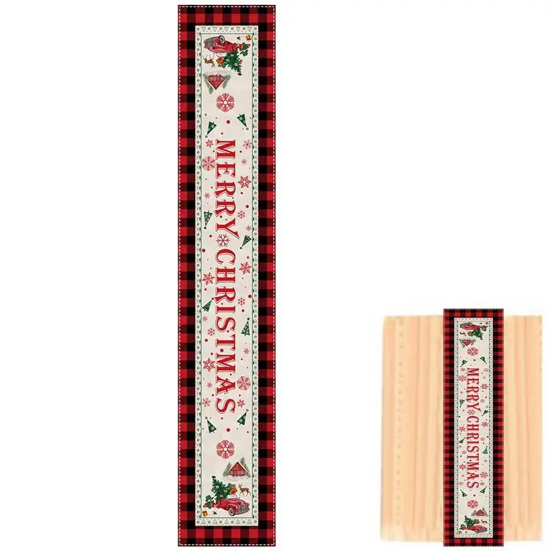 

Рождественская дорожка для стола, длинная настольная дорожка, украшение для комнаты 13*72 дюйма, из льна и хлопка, сезонное украшение для праздника