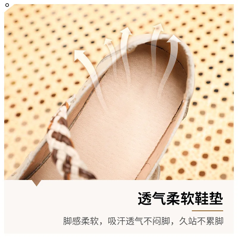 Xiuteng Women Loafer Casual 2022 New Spring Genuine Leather Casual Mother Shoes Comfortable Non-slip Large Size Ladies Flat Shoe