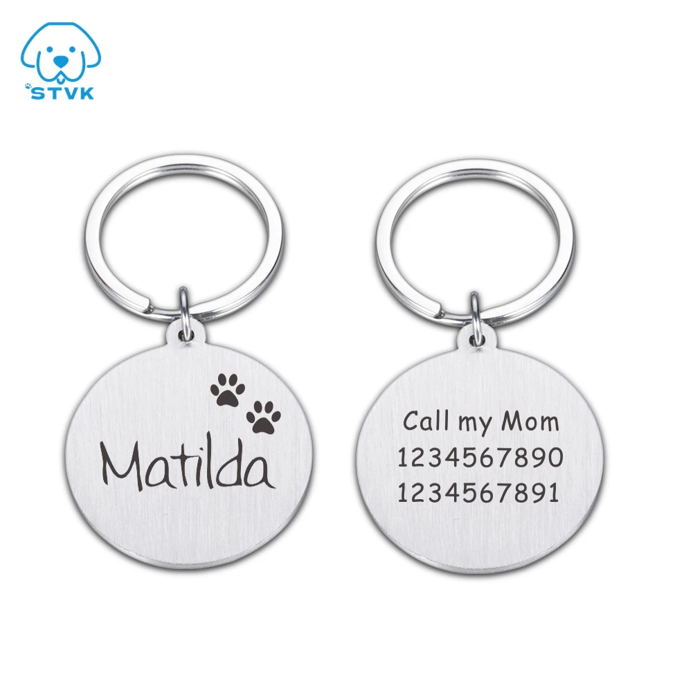 

Free Engraved Pet Dog ID Tag Personalized Cat Puppy ID Tag Pet Dog Collar Accessories Custom Dogs Anti-lost Name Tags Pendant