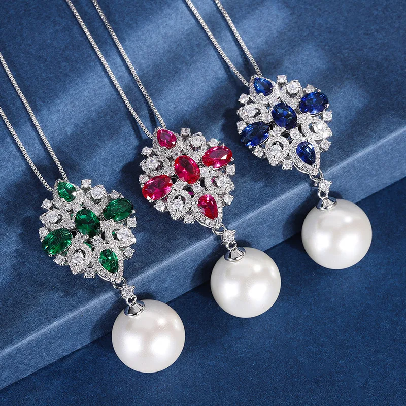 

Новый стиль, инкрустированные белыми ракушками бусины светильник лые модные имитации цветных сокровищ, двухцветный бриллиантовый кулон ож...