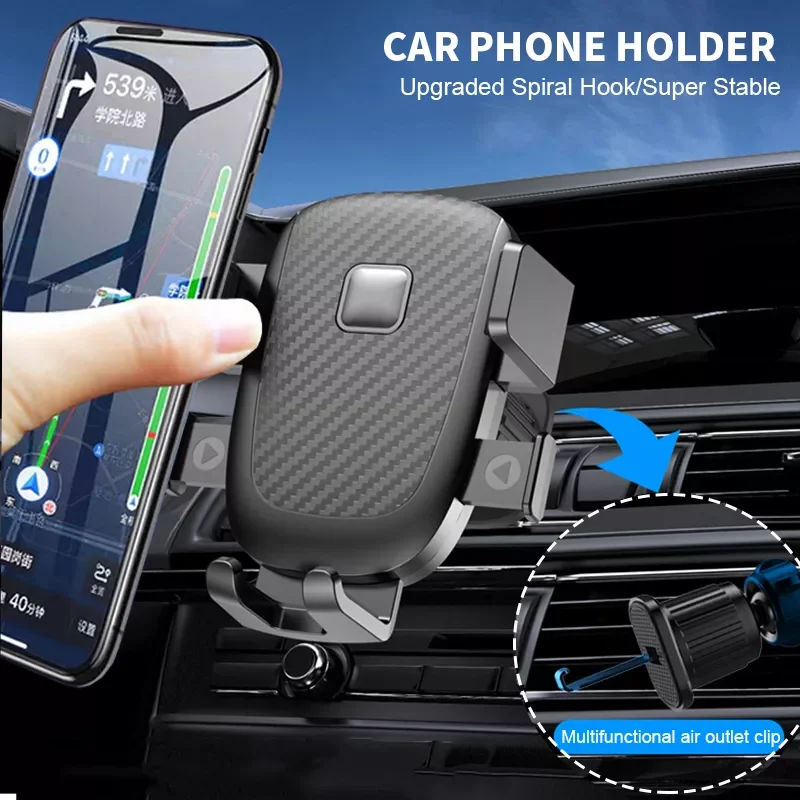 

Universal Air Vent Car Phone Holder Stand with Metal Hook Clip 360 Rotation Auto Air Outlet Smartphone Mount Support Bracket