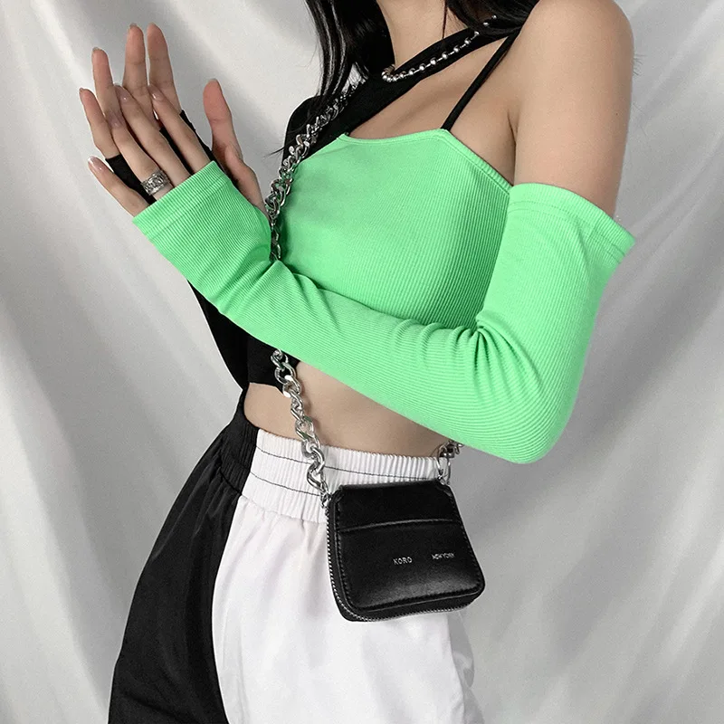 Пикантный черный зеленый лоскутный Топ VOLALO в стиле панк Готическая облегающая