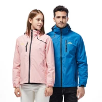 autumn waterproof outdoor jackets unisex windbreaker outwear coats with detachable hat solid fashion hiking sportwear