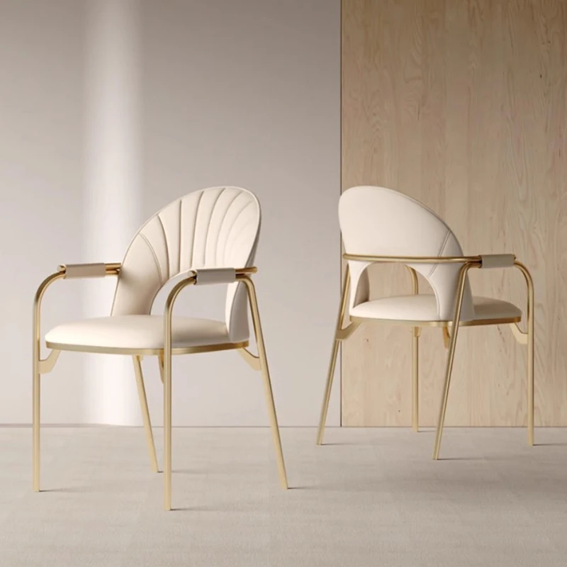 

European Makeup Accent Dining Chairs Armchair Ergonomic Hotel Living Room Designer Chair Metal Kitchen Cadeira Home Furniture
