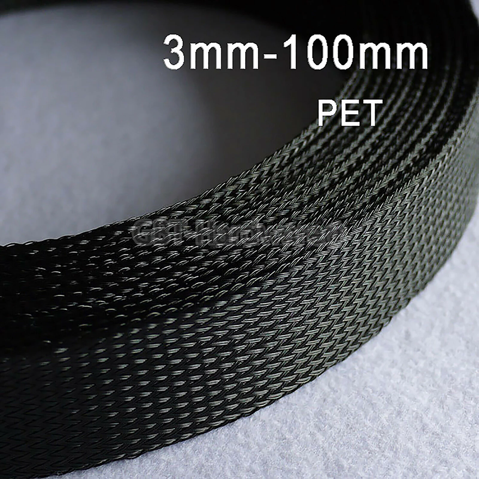 

Black 3mm - 100mm PET Fabric Hose Braided Hose Cable Protection Cable Hose Snakeskin Net For Audio Car Netz aus Schlangenhaut