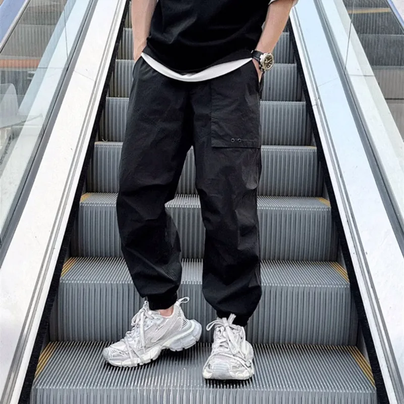 

Женские однотонные брюки-карандаш Yohji Yamamoto на весну и осень, универсальные брюки с широким карманом и украшением