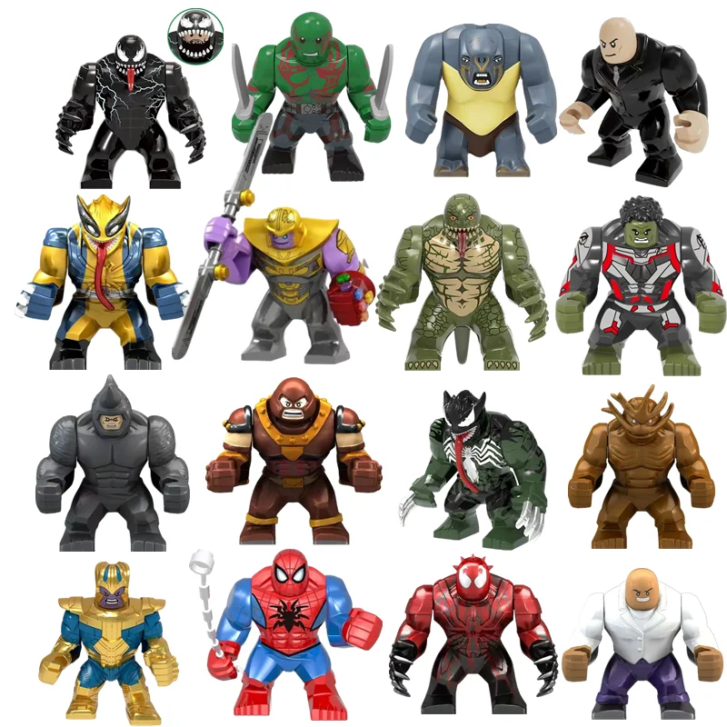 

Big Size Thanos Thor Captain Carnage Venom Deadpool Wolverine America Anti-Hulk New Large Building Block Figures Toy For Kids