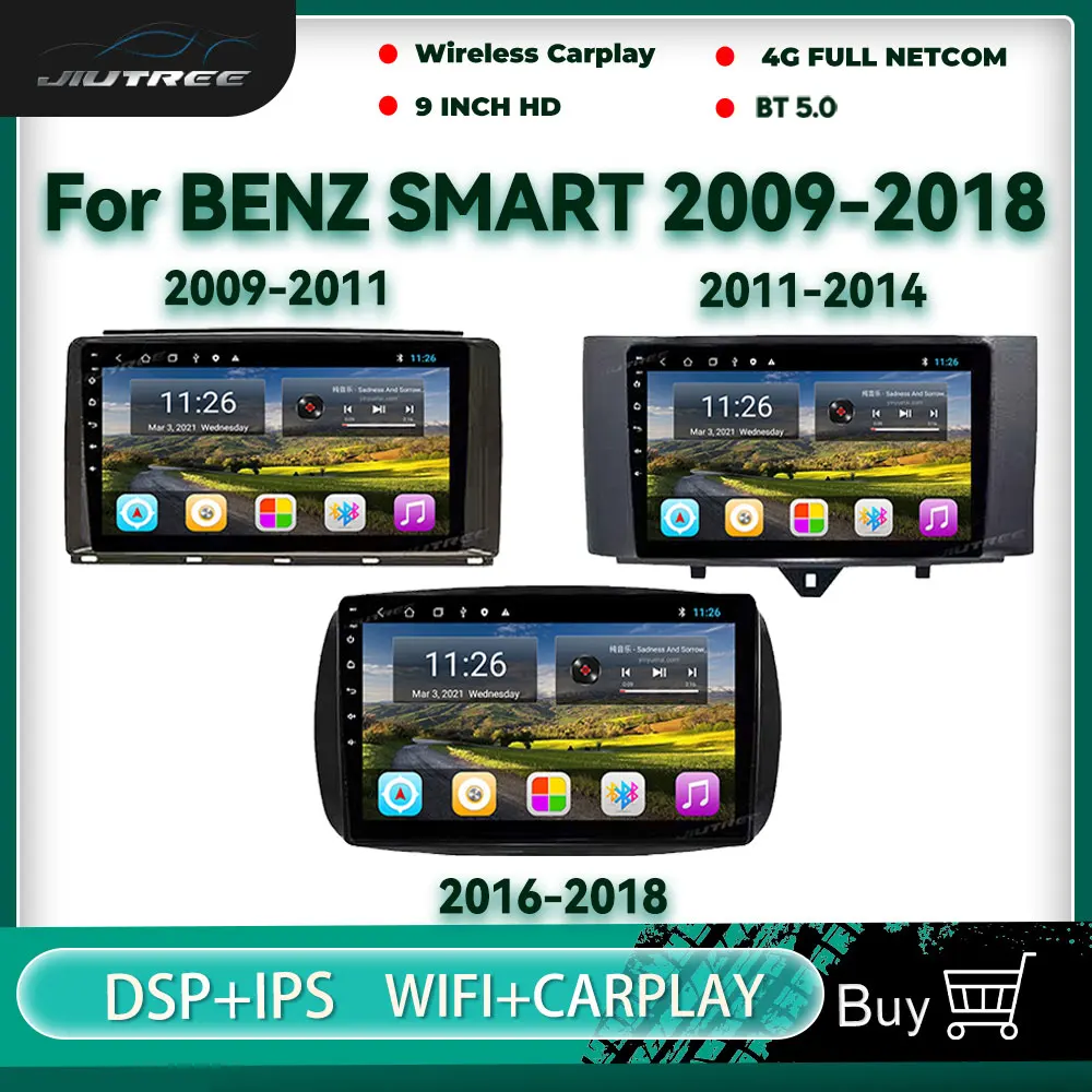 

Автомобильный радиоприемник для BENZ SMART 10,0-2009, 2 Din, 9 дюймов, Android 2018, GPS-навигация, беспроводной Автомобильный мультимедийный радиоплеер для ...