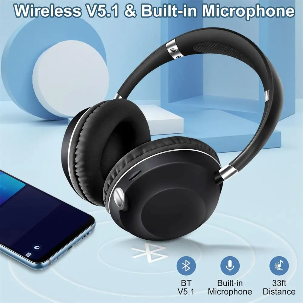 

Multifunctional Noise Cancelling Headset Bluetooth 5.1 Long Standby Support Tf Memory Card Bluetooth 5.1 Earphone Earphone