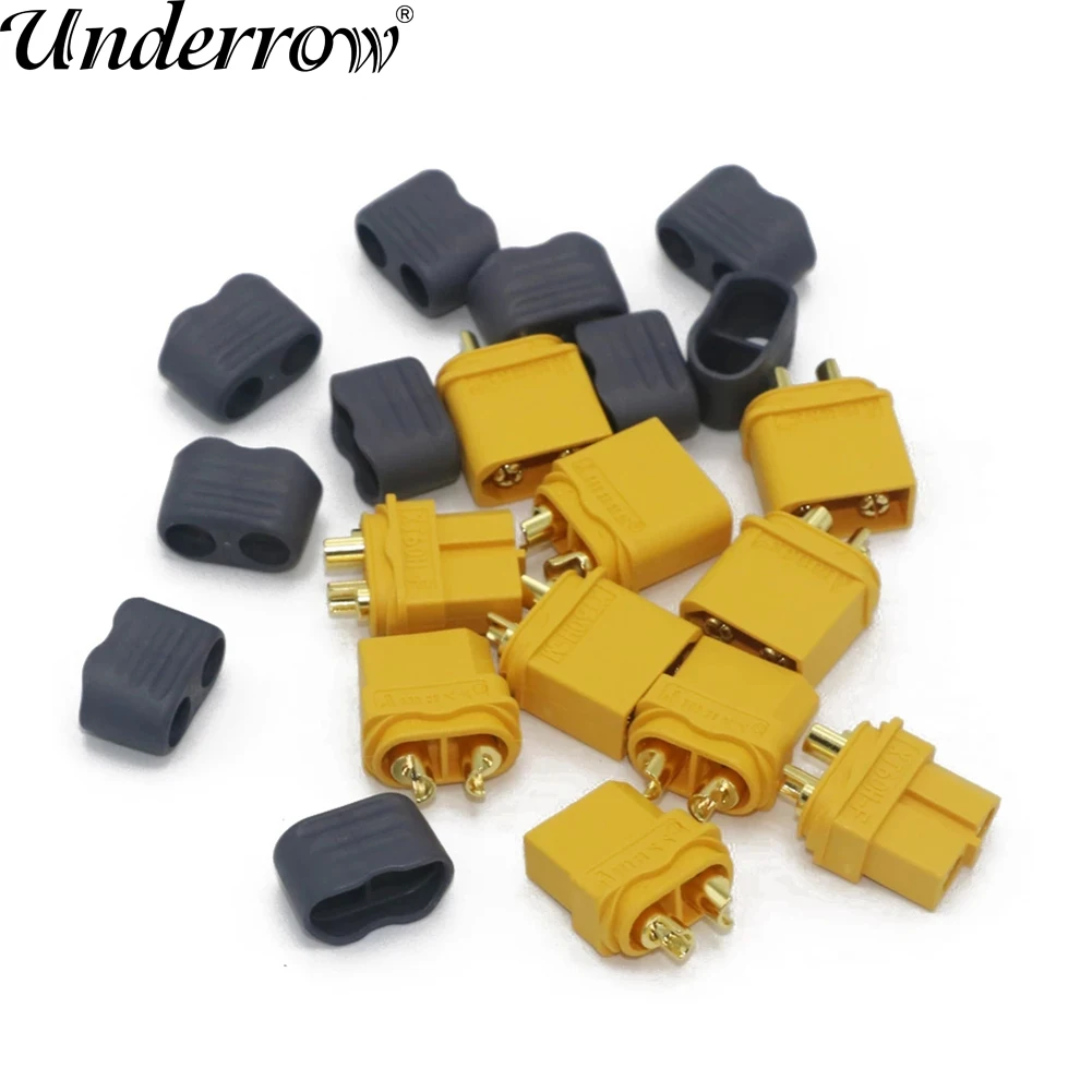 

10 x Amass XT60+ XT60H Plug Connector With Sheath Housing 5 Male 5 Female (5 Pair ) For Rc Lipo Battery Rc Drone Car Boat