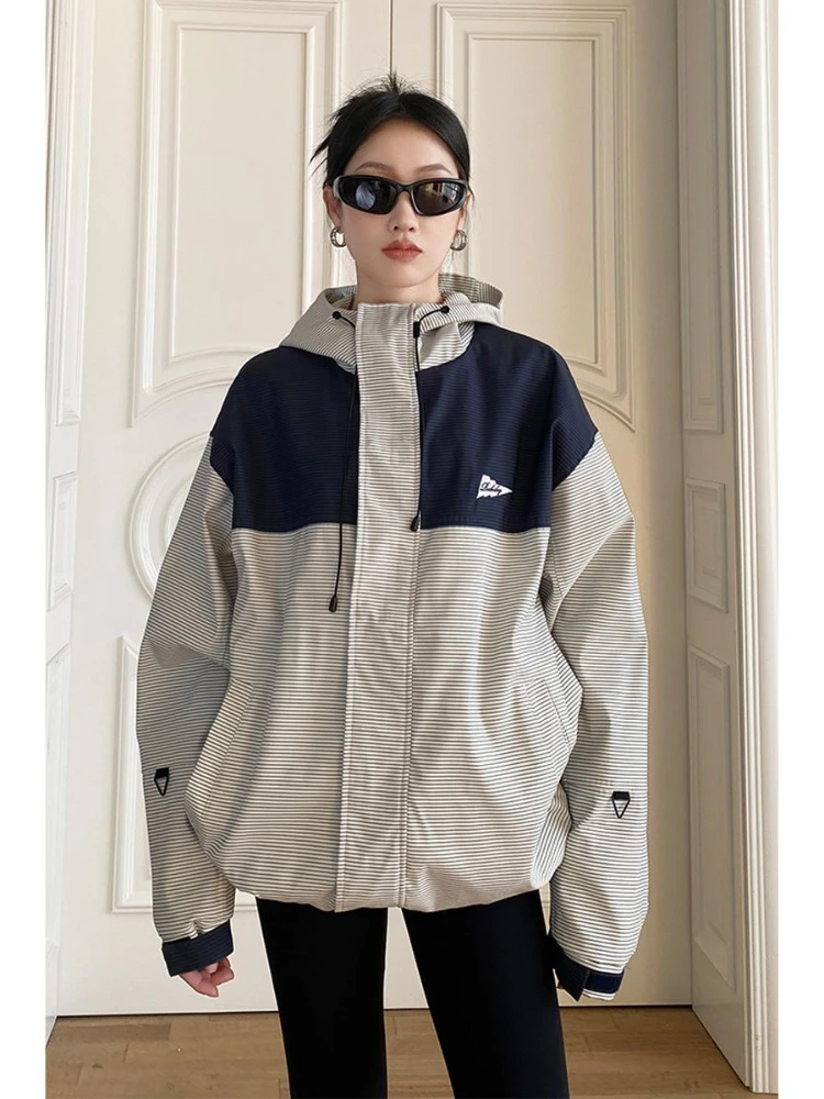 

HOUZHOU Women Jackets Japanese Style Vintage Windbreaker Oversized Casual Female Streetwear Harajuku Autumn Zipper Track Jackets