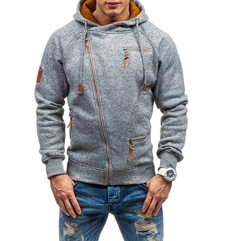 

Hip Hop Zipper Hooded Sweatshirt Men 2022 Spring And Autumn Casual Solid Color Hoodies Sweatshirts Male Streetswear Jackets