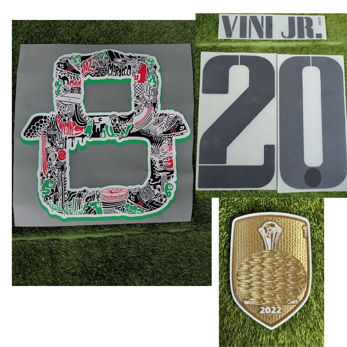 2023 г., термотрансферный бейдж Campeon Nameset BENZEMA MODRIC VINI JR Valverde Nameset