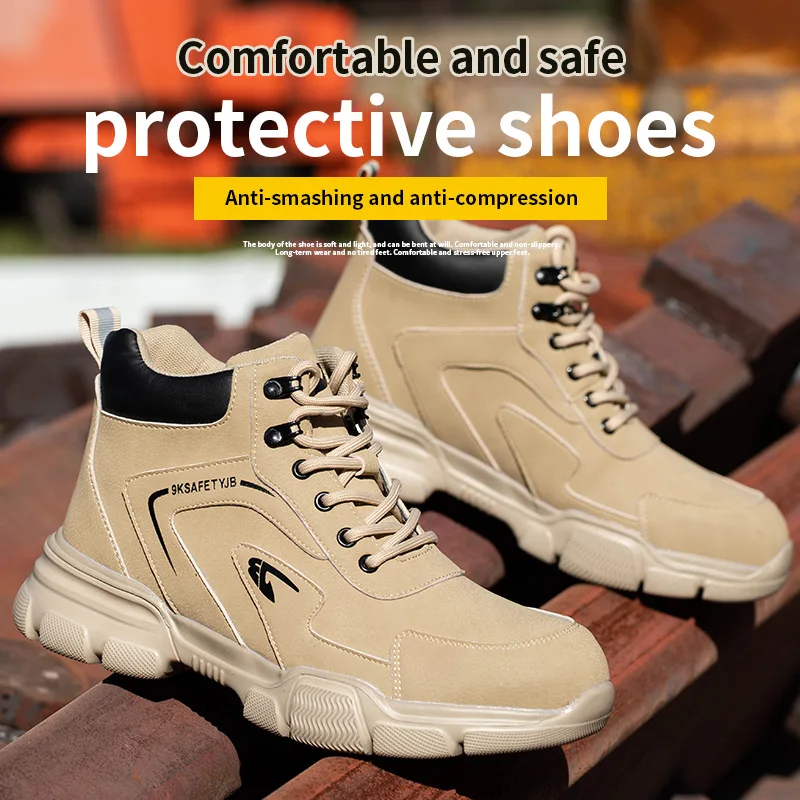 

Men Warm Thick Steel Toed Shoes Work Martin Boots Military Tactical Waterproof Safety Sneakers Non Slip Puncture Resistant Shoes