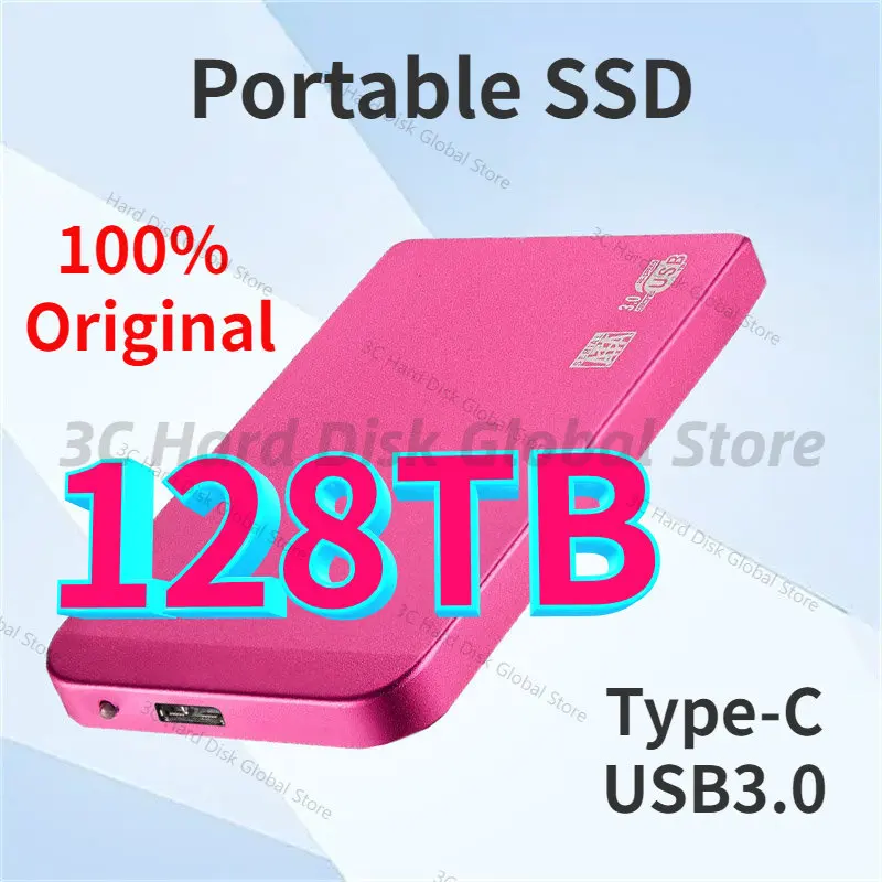 

100% Original 128TB High-speed 2TB 4TB Portable SSD External Solid State USB3.0 Interface HDD Mobile Hard Drive For Laptop/mac