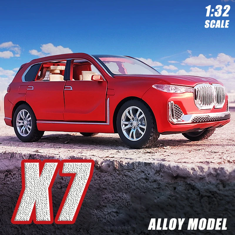 

1:32 Scale BMW X7 Alloy Car Model Light & Sound Effect Diecast Car Toys for Boys Birthday Gift Kids Toys Car Collection