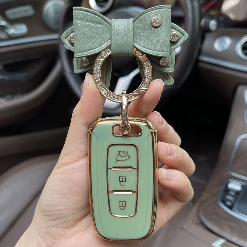 

Bow Car Key Case Cover For Huyndai Veloster Solaris HB20 Veloster SR IX35 Accent Elantra I30 Rohens Sonata 8 For Kia Soul