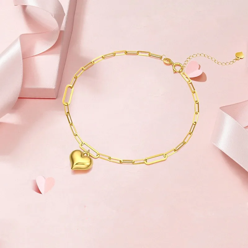 Женский браслет с крестом SMILE Real 18K Ювелирное Украшение изображением толстых