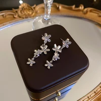 2022 new fashion elegant flowers joker drop earrings long sweet fresh metal temperament women dangle earrings jewelry