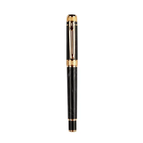 Высококачественная Черная чернильная Ручка-роллер BEIFA LAMPO с покрытием из 20 к золота 0,7 мм, роскошные ручки для деловых подарков с 2 многоразовыми подарочными коробками