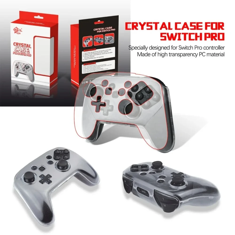 Прозрачный защитный чехол для контроллера Nintendo Switch Pro