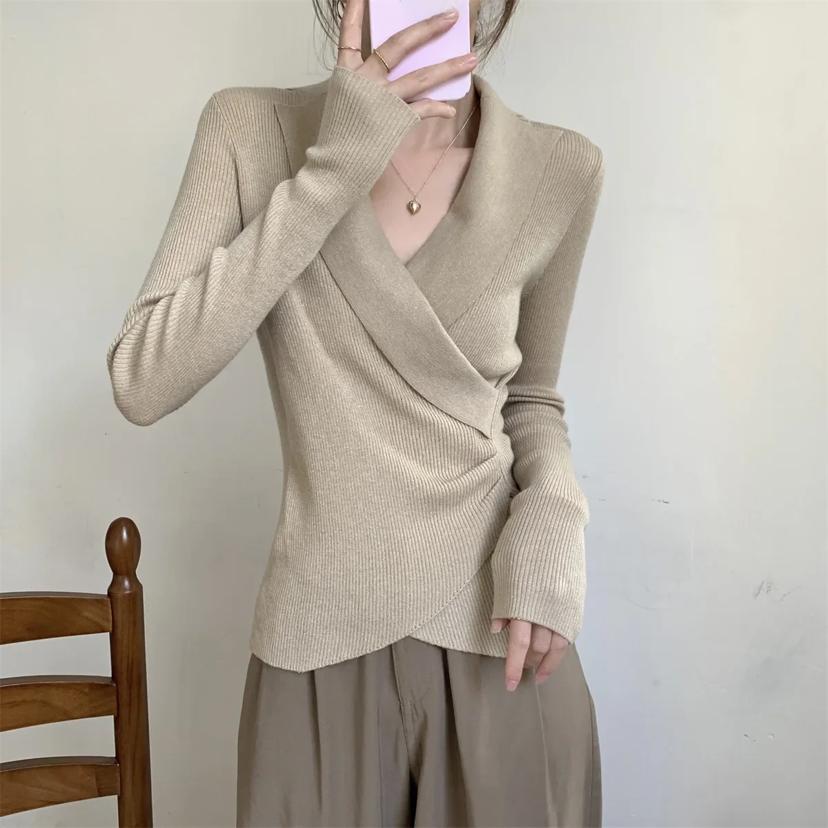 Женский трикотажный Топ Pure Desire облегающий топ с воротником-стойкой новинка весны