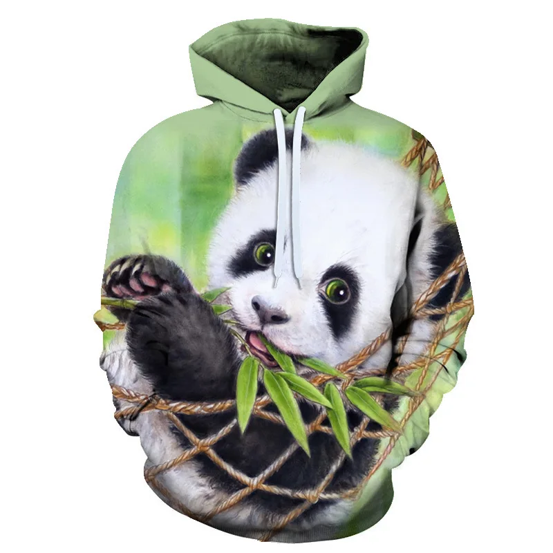 2022 Autumn New Fashion Cool 3d Digital Panda Printing Men's Hoodies Casual Long Sleeve Hooded Pullover for Men XXS-6XL Clothes
