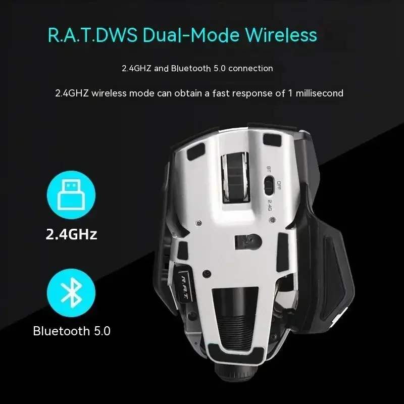 Беспроводная Bluetooth-мышь MAD CATZ RAT.DWS игровая мышь с низкой задержкой перезаряжаемая