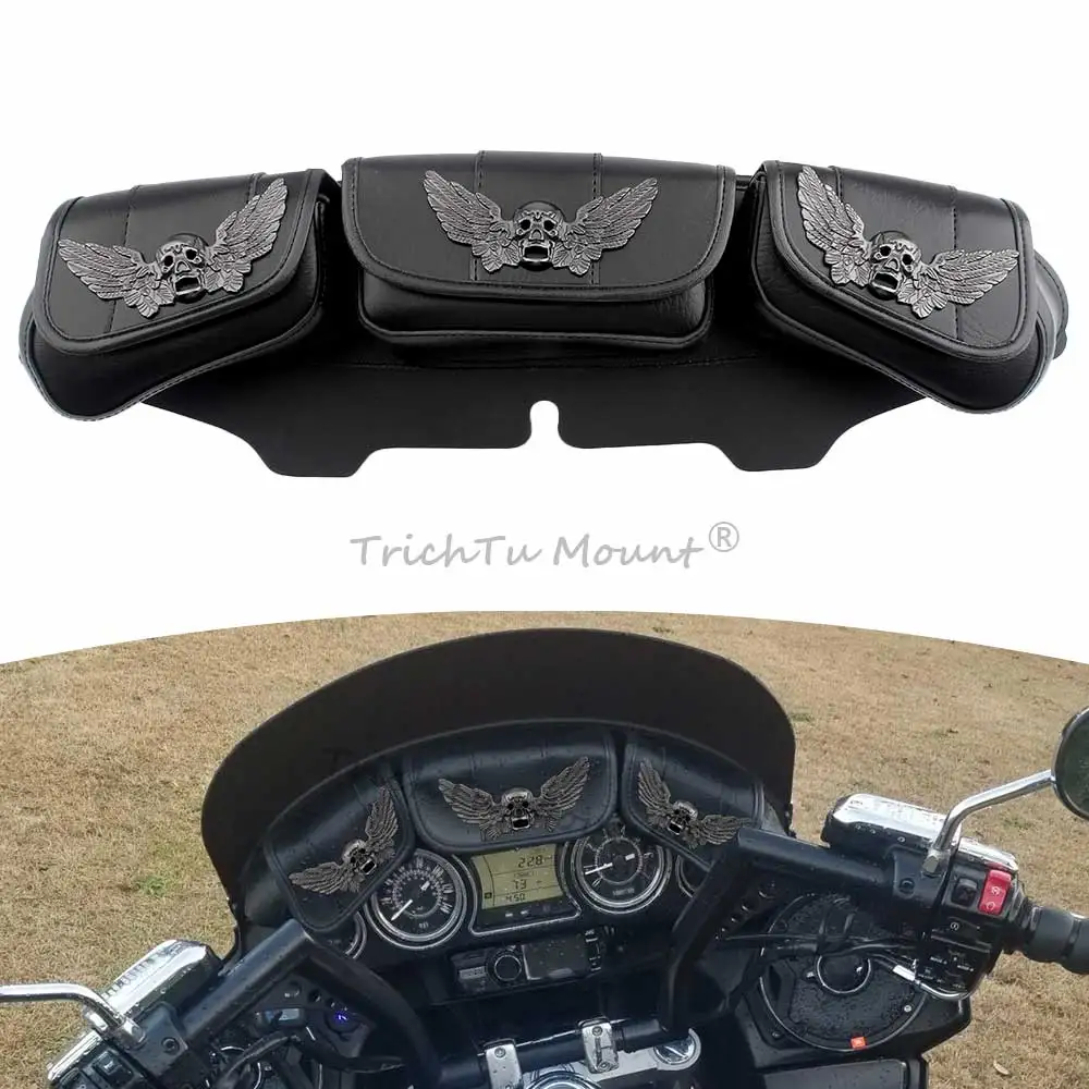 Черная мотоциклетная сумка с 3 карманами 1 шт. черная подходит для Touring Electra Glide Ultra