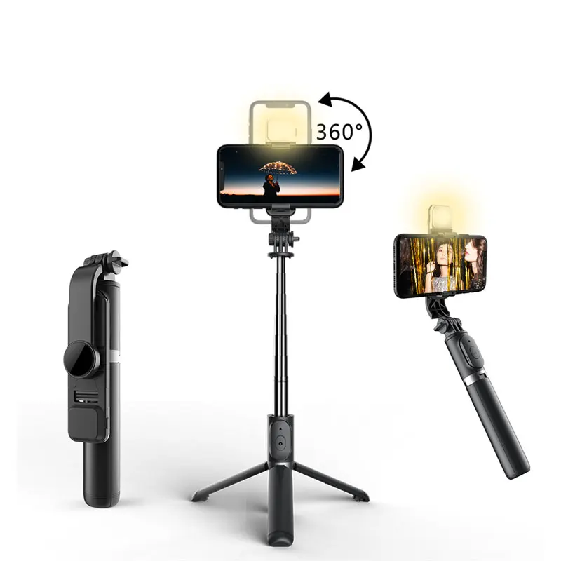 

Wireless bluetooth selfie stick tripod with fill light shutter remote control for smart phone штатив для телефона palo selfies