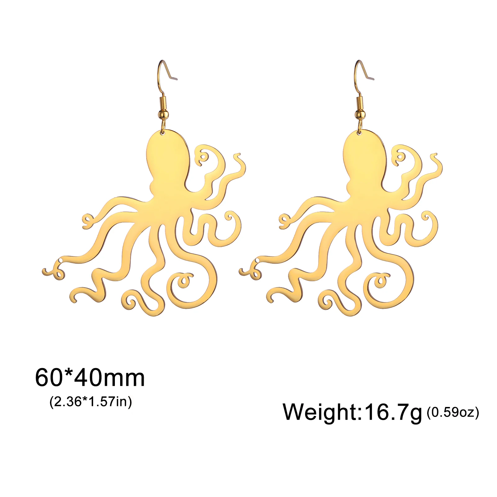 Висячие серьги Kkjoy из нержавеющей стали в виде осьминога висячие для женщин стиле