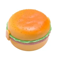 cute hamburger double tier lunch box burger box bento children school food container tableware set portable cooler bag ice pack