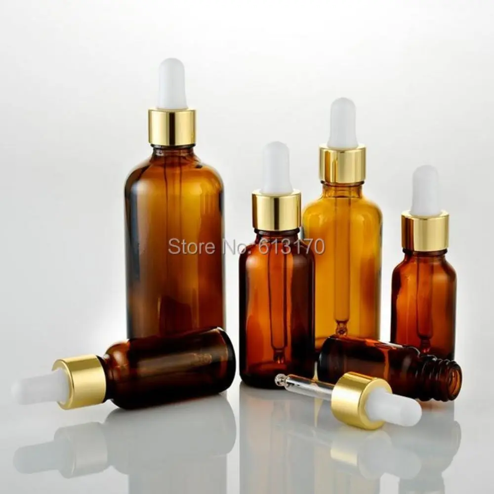 

New arrival 5ml,10ml,15ml,20ml,30ml,50ml,100ml Amber Glass bottles With Dropper,Empty Essential Oil Glass Vials White rubber