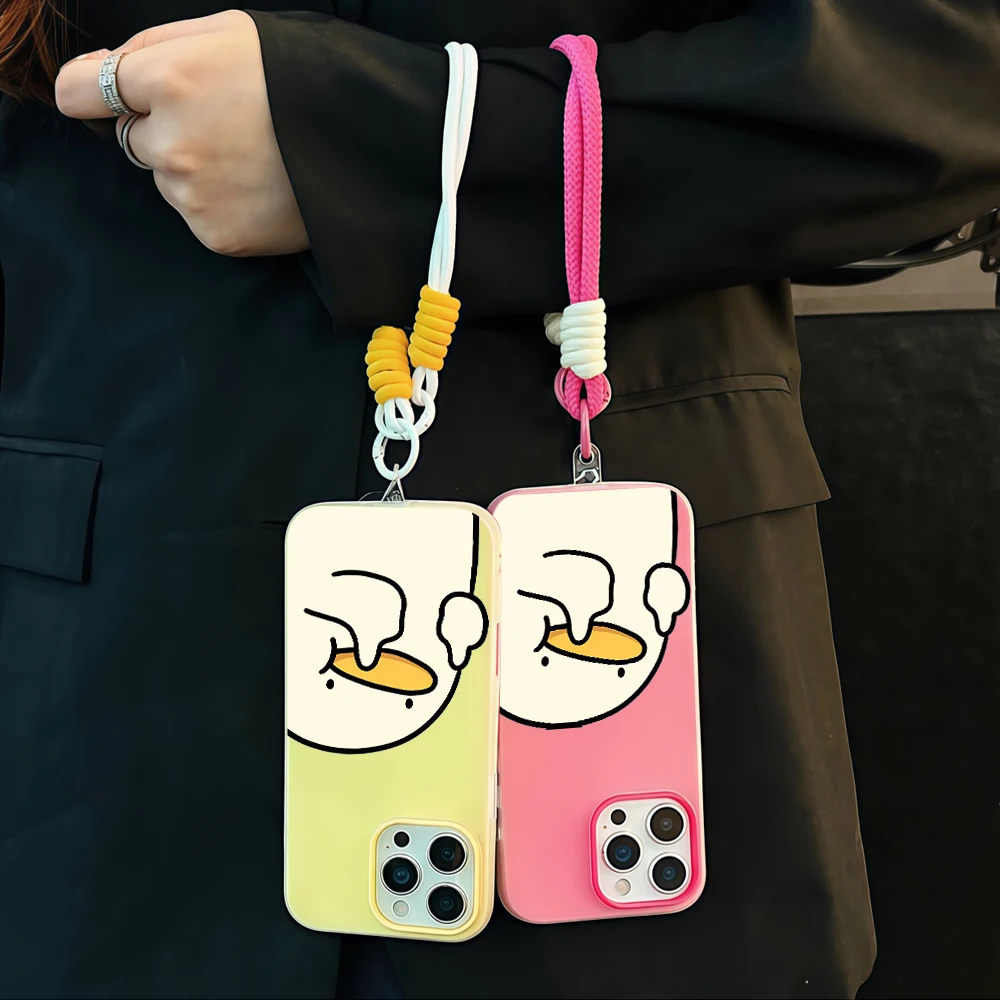 Чехол для телефона Kawaii Cartoon Duck Jelly для Xiaomi 14 T 17 Pro Max 15T Pro Mi 11 Lite 5G, мягкий силиконовый матовый чехол с ремешком (art.: 3920dbff2fbd9) - 3920dbff2fbd9