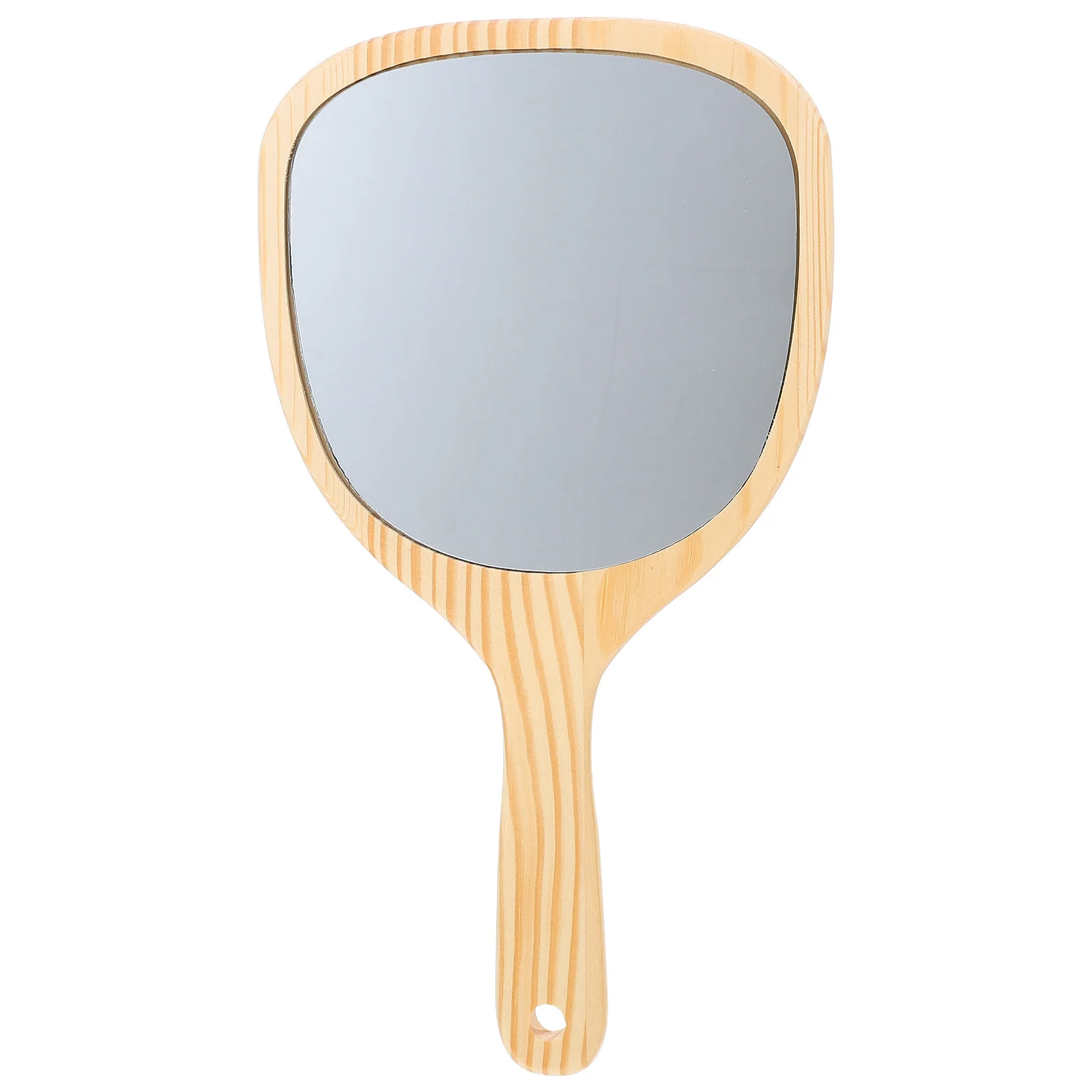 

Mirror Handheld Makeup Hand Handlewood Vanity Travel Held Wooden Mirrors Vintage Withwomen Compact Portablepersonal Side Single