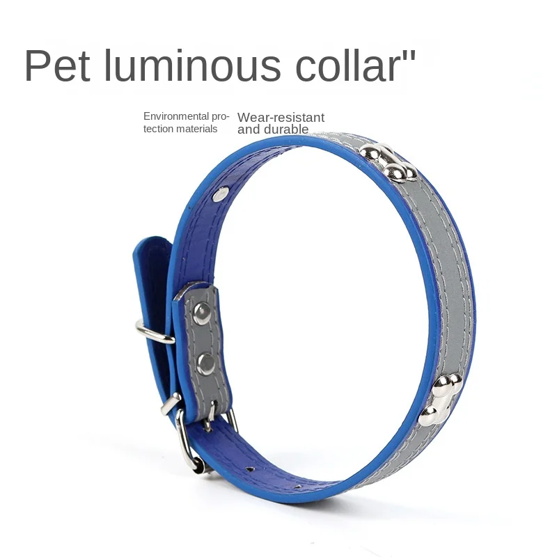 

Pet reflective collar traction rope, dog and cat supplies, large, medium, and small dogs, shiny collar at night
