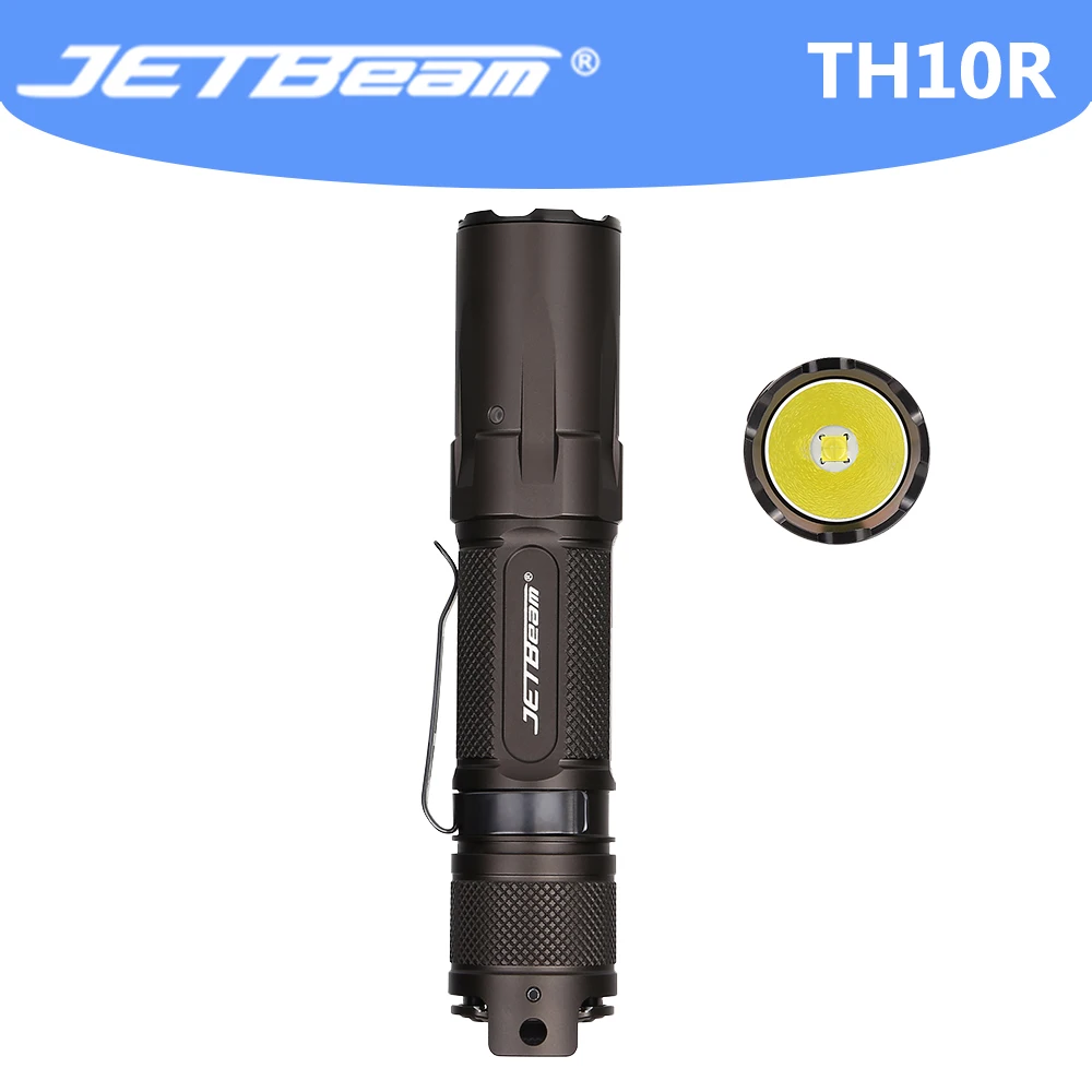 JETBEAM TH10R Flashlight 2000 Lumens USB Rechargeable XHP35 HD LED USB Rechargeable EDC High Power Tactical Flashlight