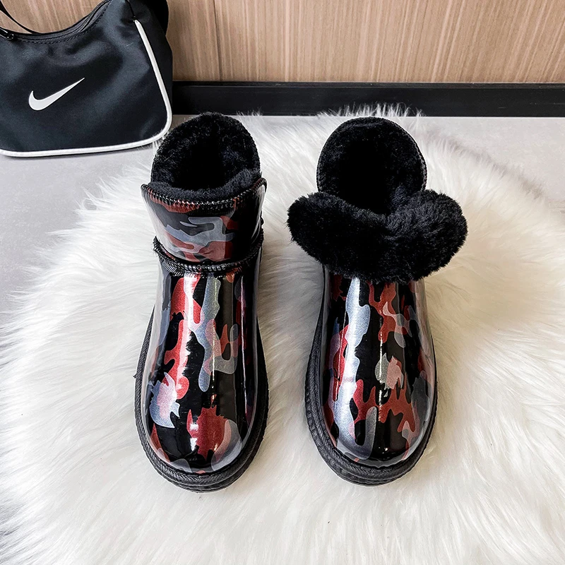 

Winter boots women New Winter Warm Plush Snow Boots Women Waterproof Platform Shoes Furry Bling Design Shoes Woman